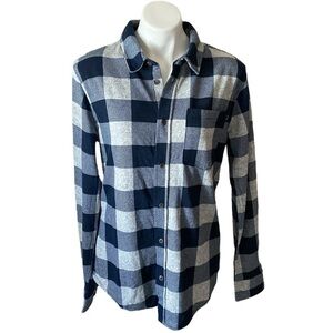 Valor Collective NWOT Blue And Gray Plaid Casual Button Down Shirt Unisex